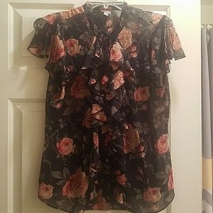 Converse: Ruffled floral top